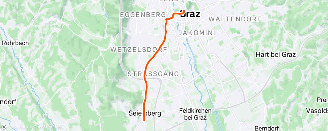 Map of the activity, Evening Ride