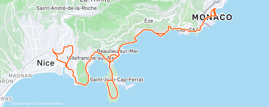 Map of the activity, Sortie vélo le midi