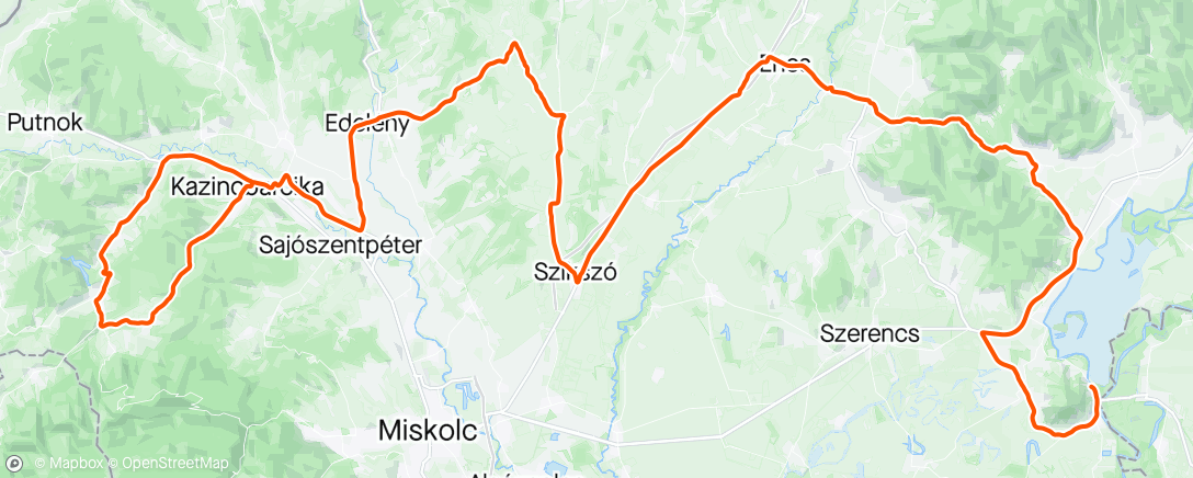 Map of the activity, Tour of Hungary - stage 2