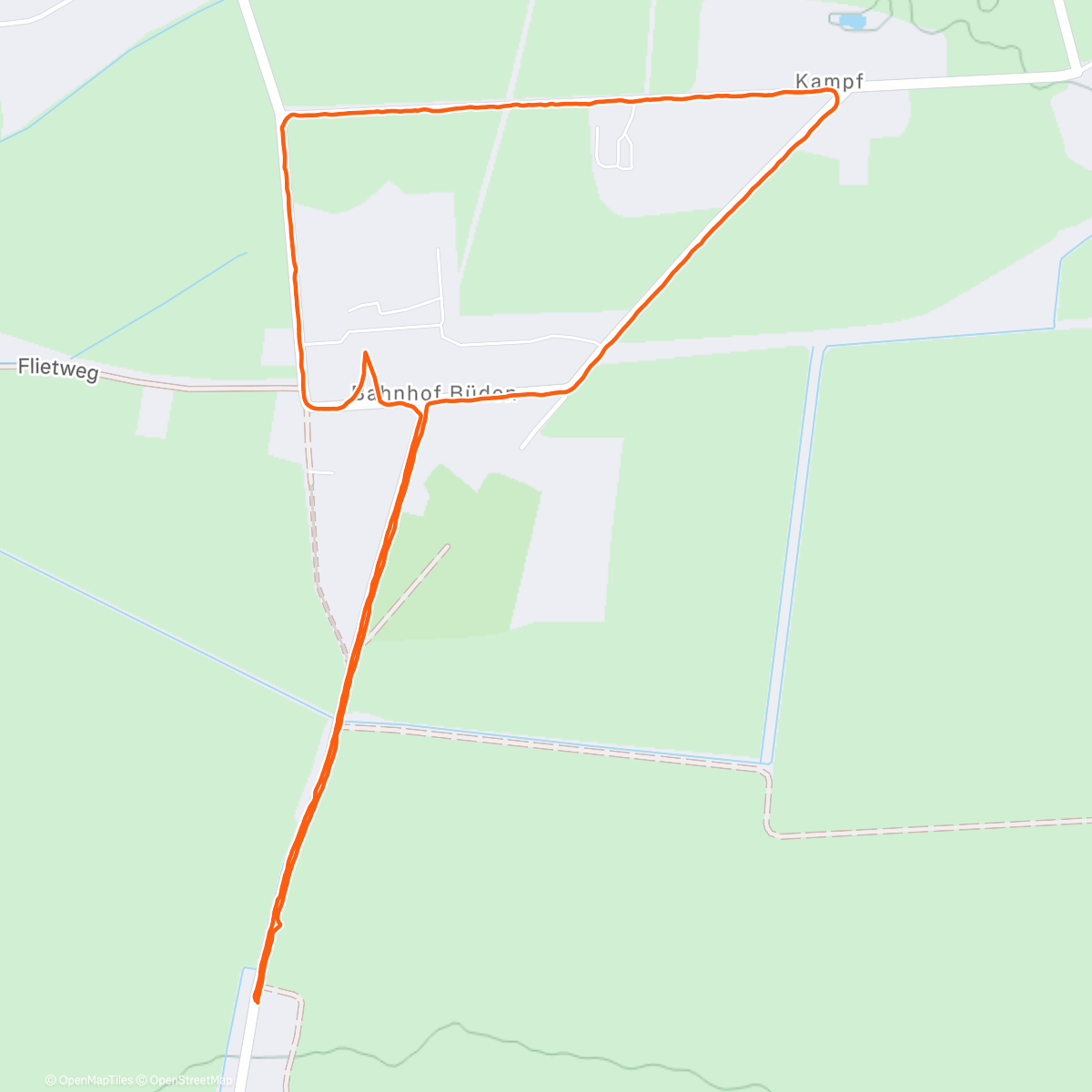 Map of the activity, Lauf am Nachmittag