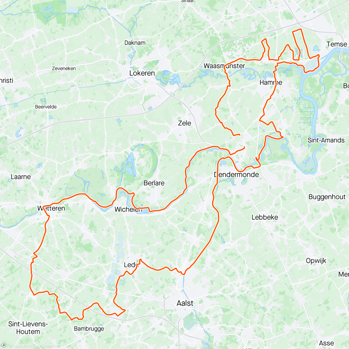 Map of the activity, Birthday ride