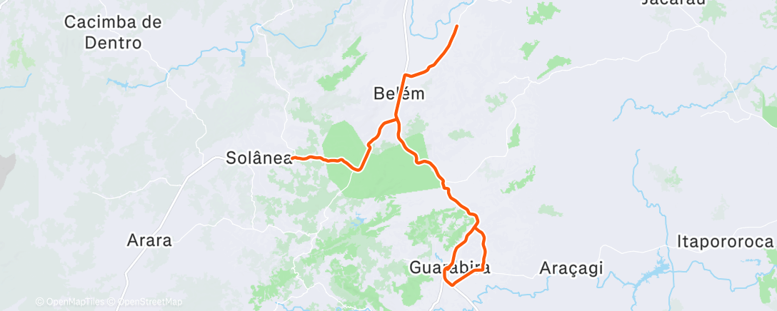 Map of the activity, Pedal Matinal