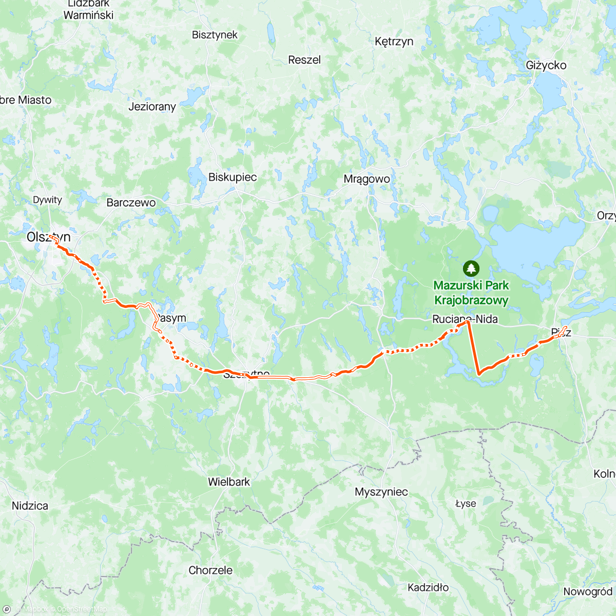 Map of the activity, Inspekcja Mazurskich Pożarówek