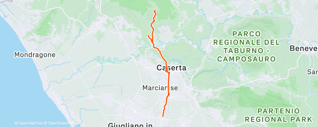 Map of the activity, Pedalata mattutina