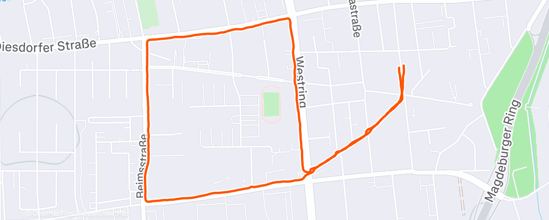 Map of the activity, Lauf am Abend