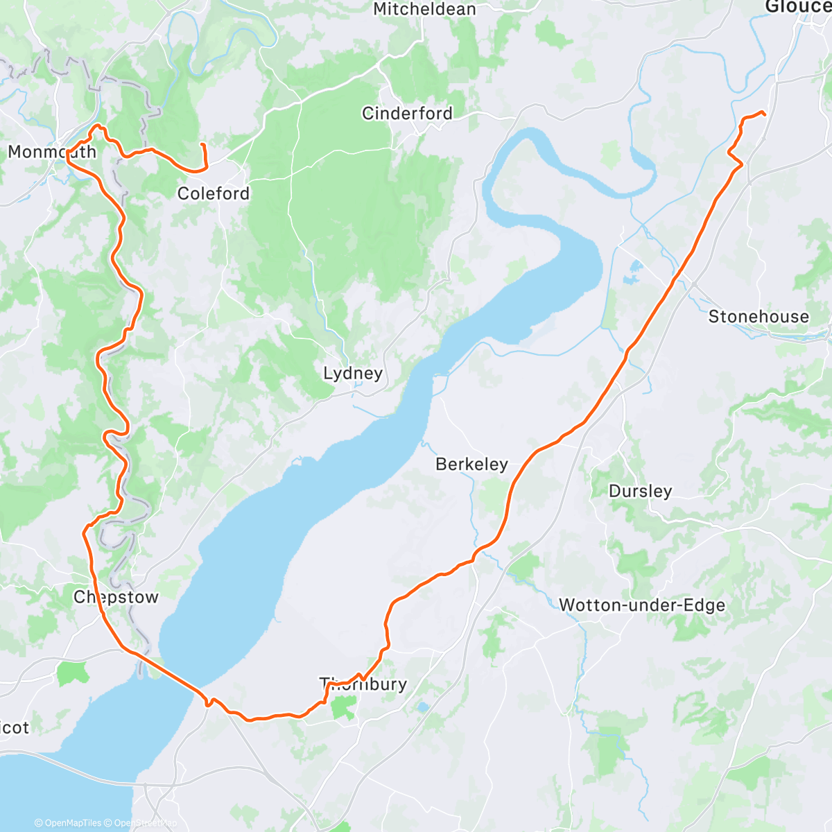 Map of the activity, Cycling