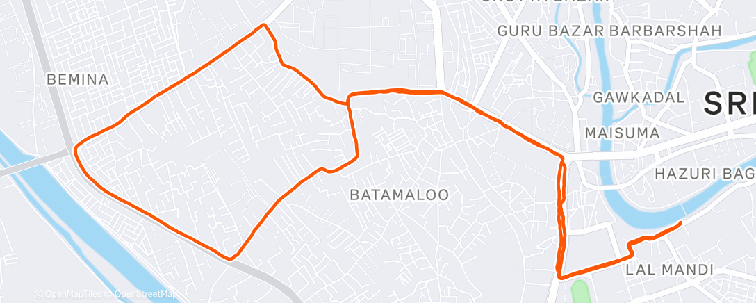 Map of the activity, Morning Run