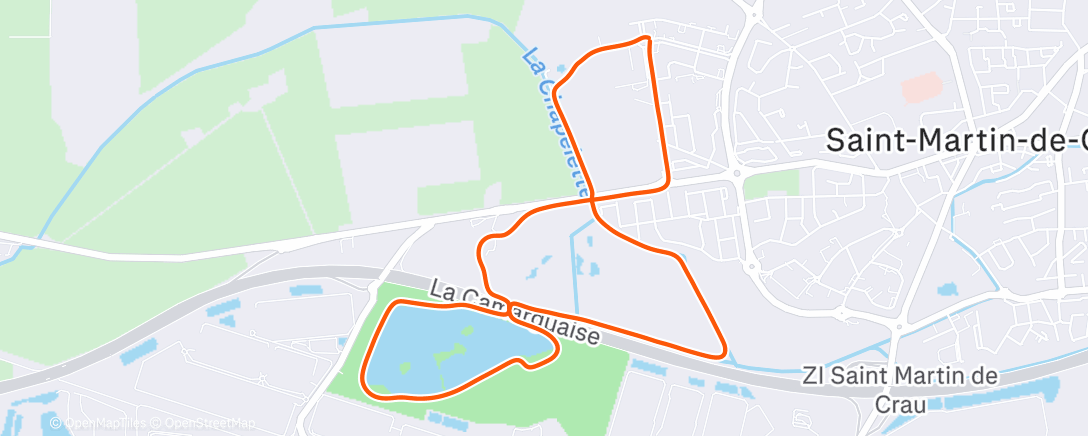 Карта физической активности (Course à pied le midi)