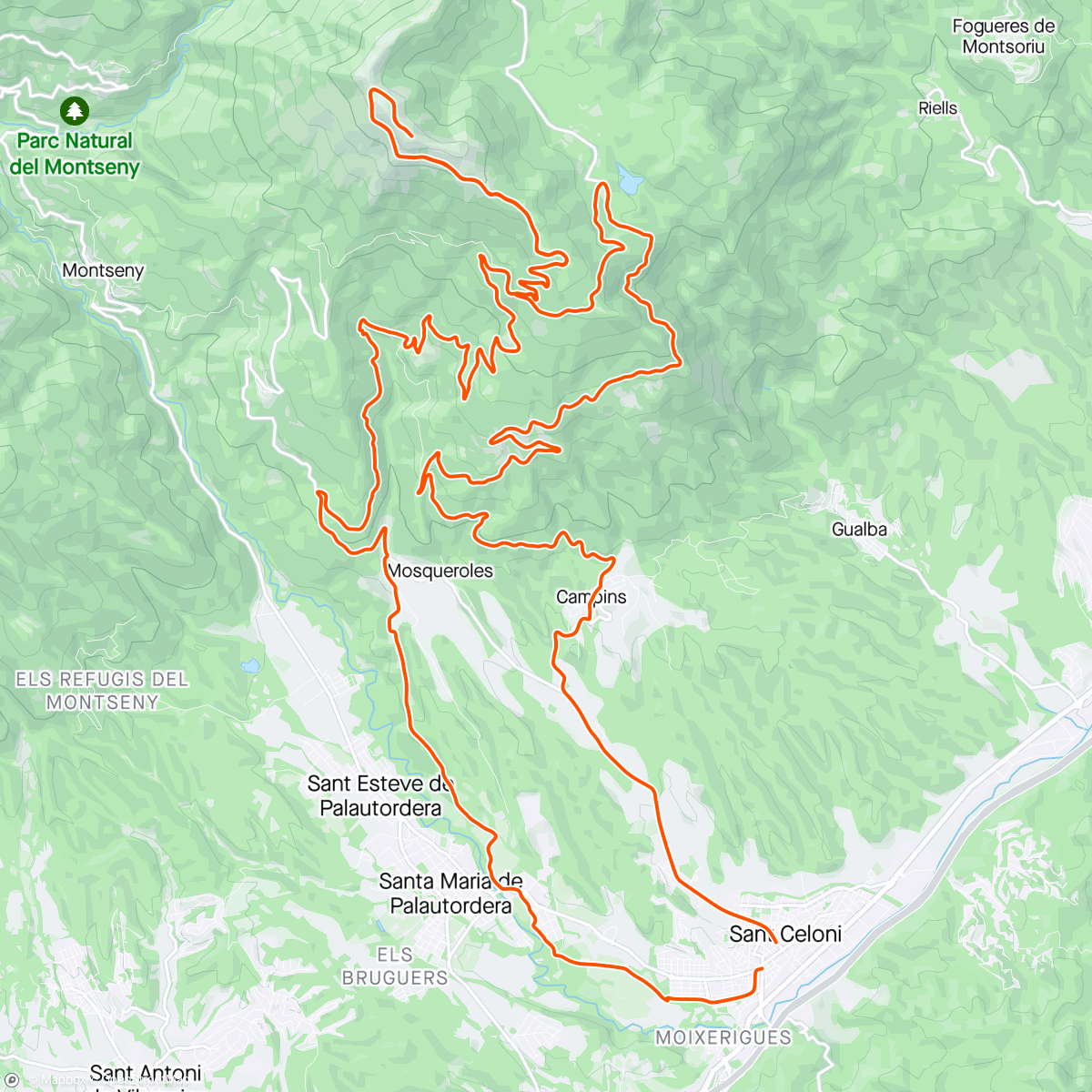 Map of the activity, Turó de L’ Home me desloma