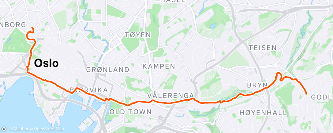 Map of the activity, Afternoon Run