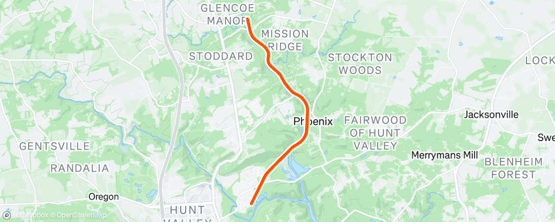 Map of the activity, Morning Run-Part deux