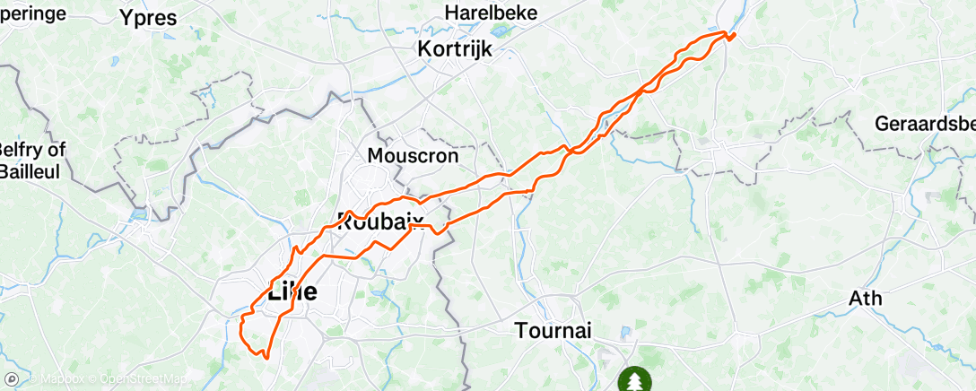 Map of the activity, Oudenaarde - Lille