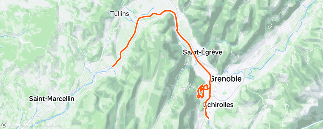 Map of the activity, Sortie vélo le matin