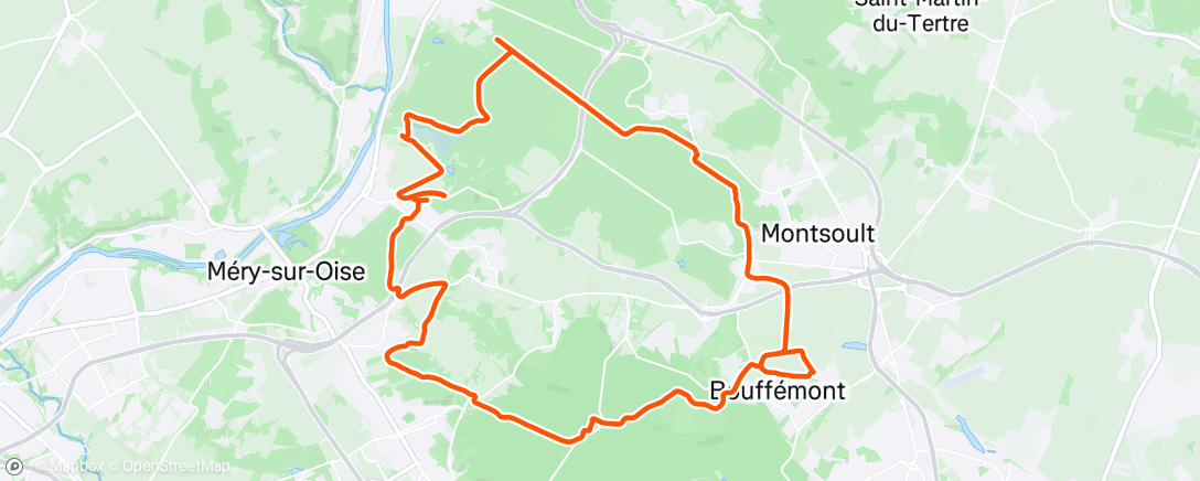 Map of the activity, Sortie VTT du matin