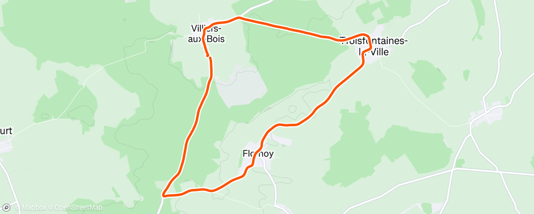 Map of the activity, Course à pied le matin