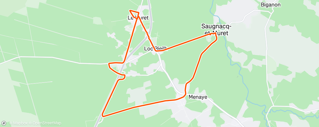 Map of the activity, Afternoon Run