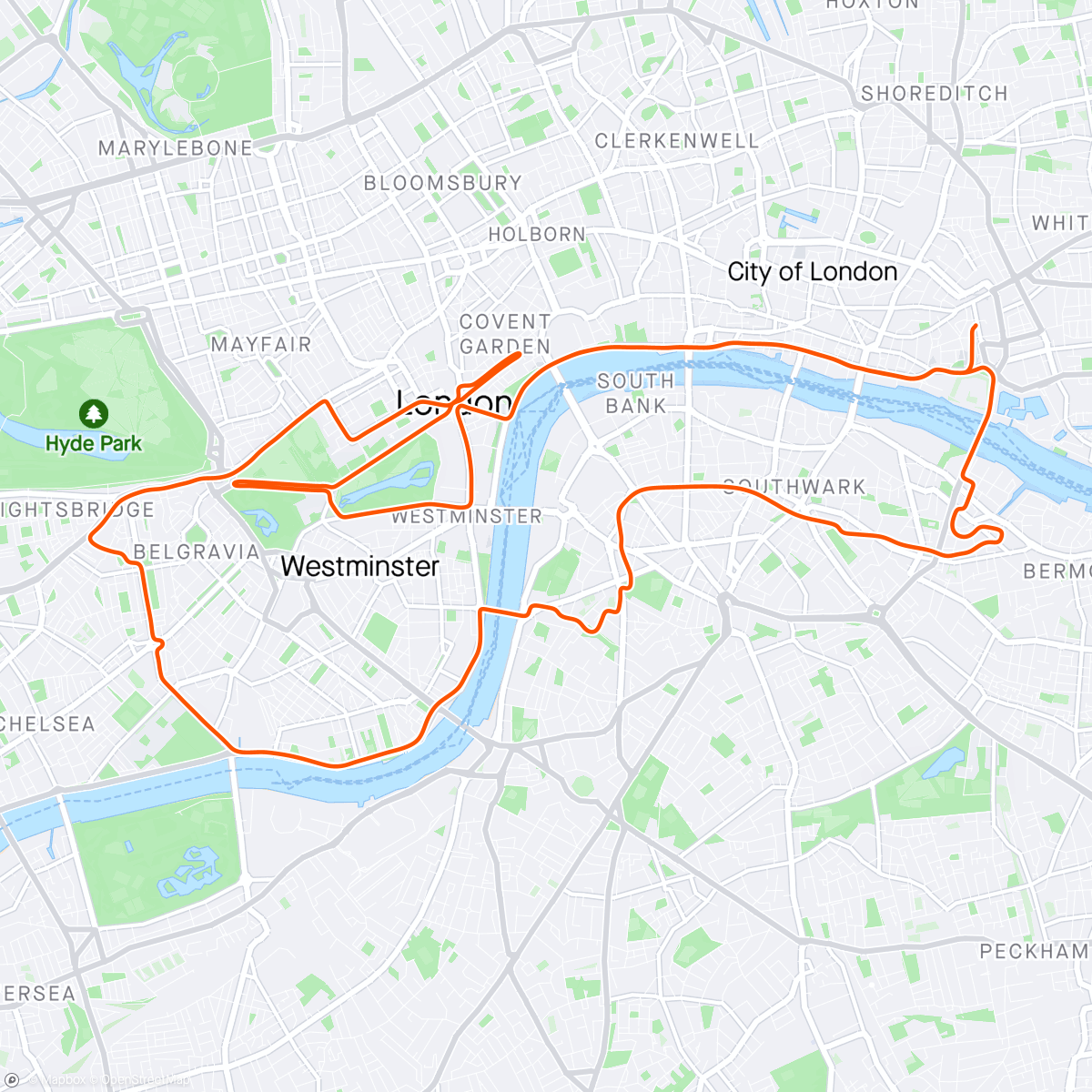 Map of the activity, Zwift - Group Workout: Anaerobic Capacity into VO2 (E) on Greatest London Flat in London