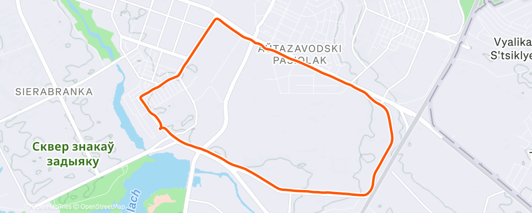 Map of the activity, Ночной забег