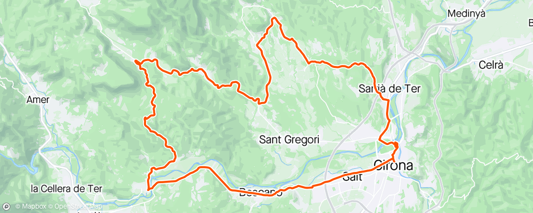 Mapa da atividade, West Girona Loop