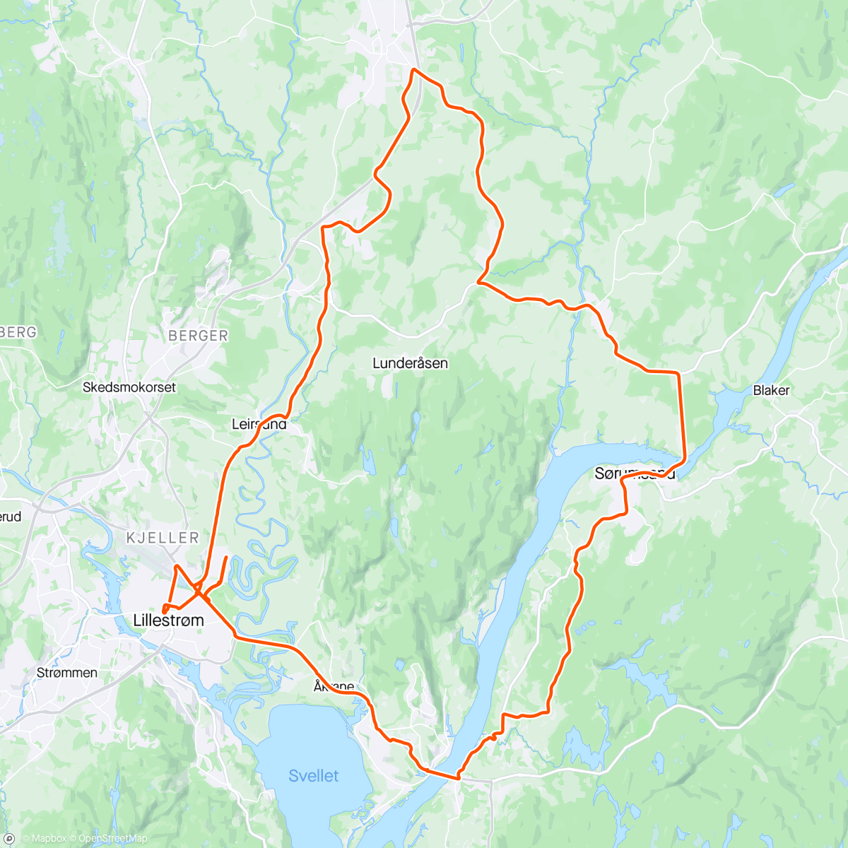 Карта физической активности (Sørumsandrunden via Kløfta)