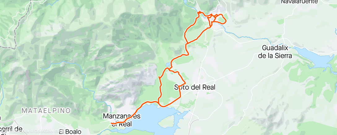 Map of the activity, Bicicleta de gravilla vespertina