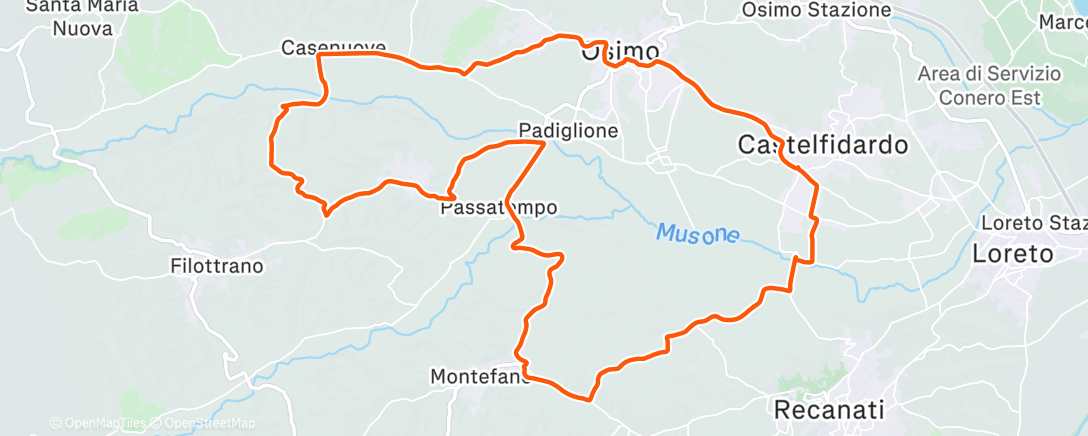 Map of the activity, Pedalata pomeridiana - 🔋 1.549 Wh