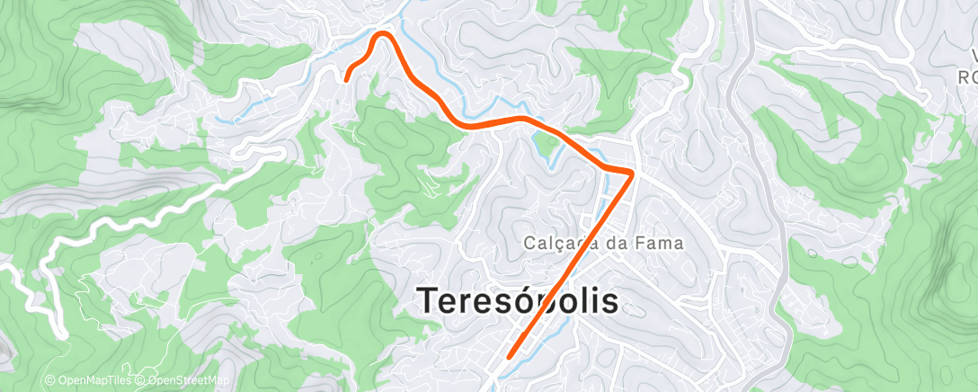 Map of the activity, Afternoon Run