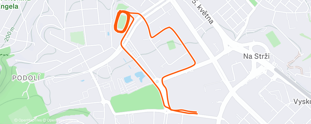Map of the activity, Evening Run