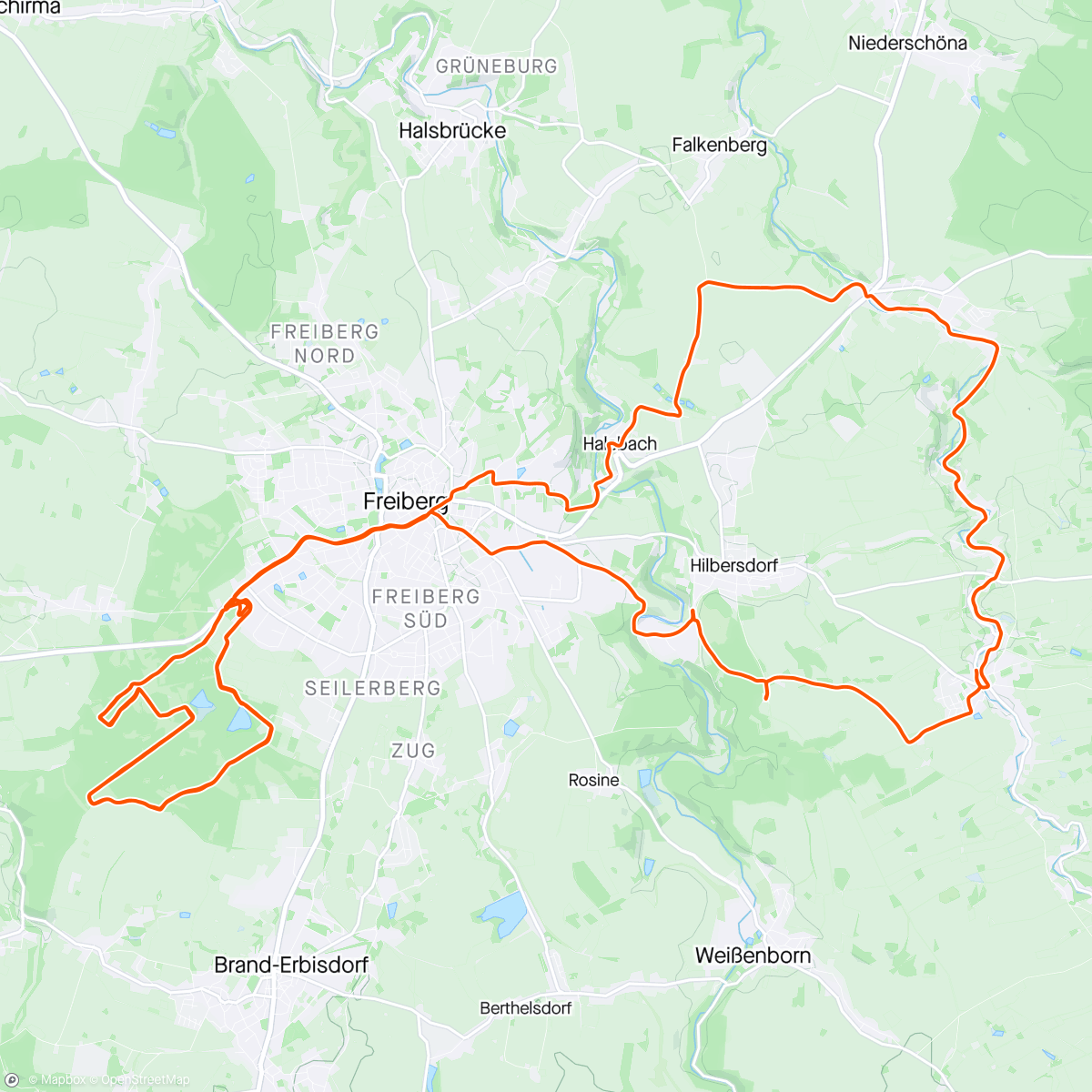 Map of the activity, Vorrausfahrer Freiberger Herbstlauf 🥳