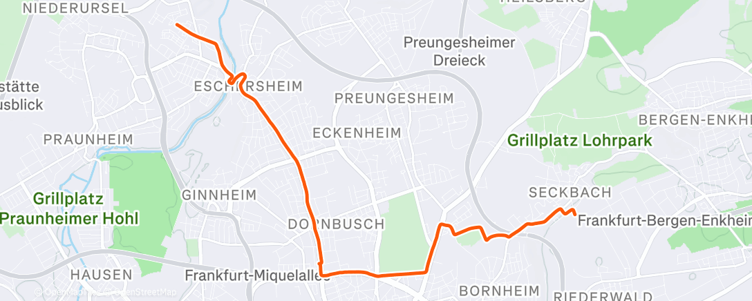 Map of the activity, Night Ride