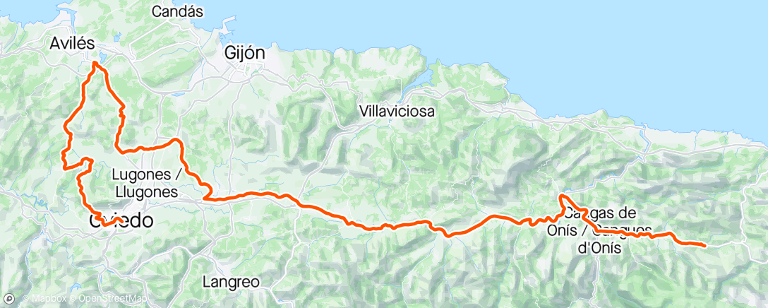 Map of the activity, 3/3 vuelta Asturias