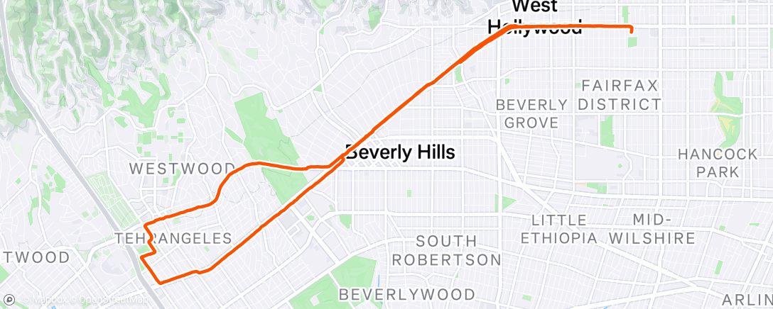 Map of the activity, Afternoon Run