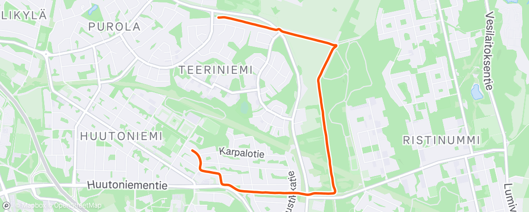 Map of the activity, Morning Run