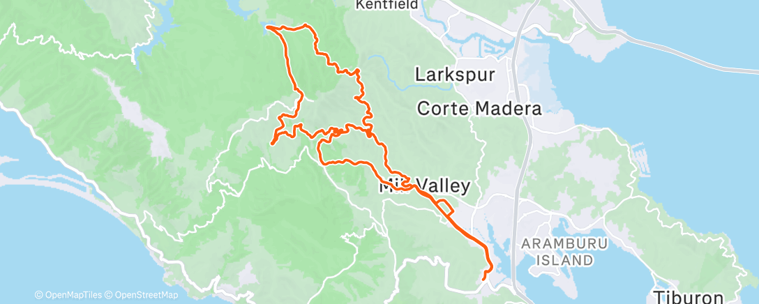 Map of the activity, Lunch Mountain Bike Ride
