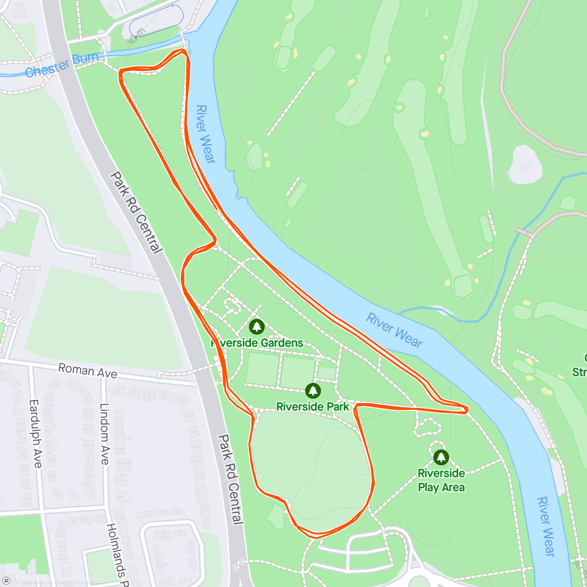 Map of the activity, Chester-Le-street riverside parkrun