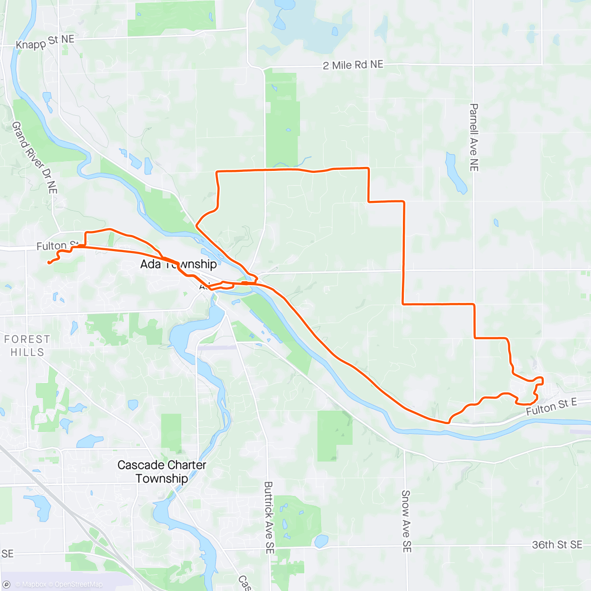 Map of the activity, Pretty darn nice afternoon ride