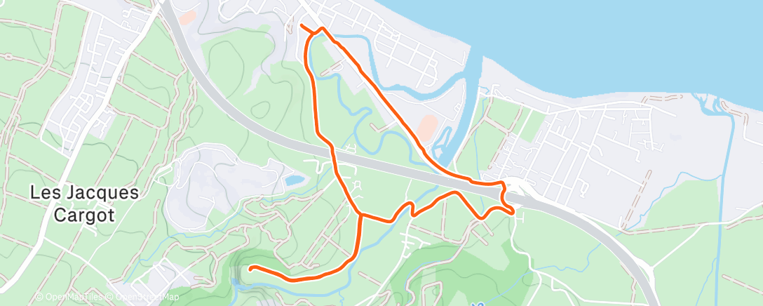 Map of the activity, Course à pied le matin 💨