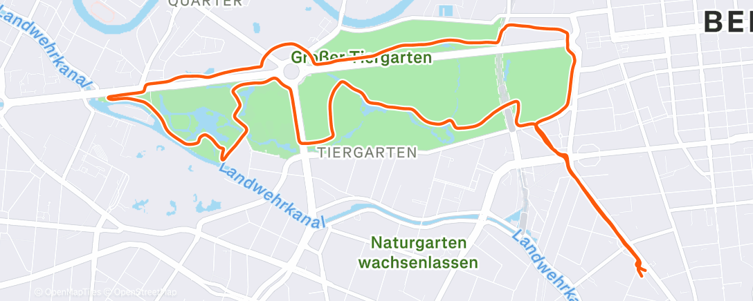 Map of the activity, The Tiergarten was speaking to me.