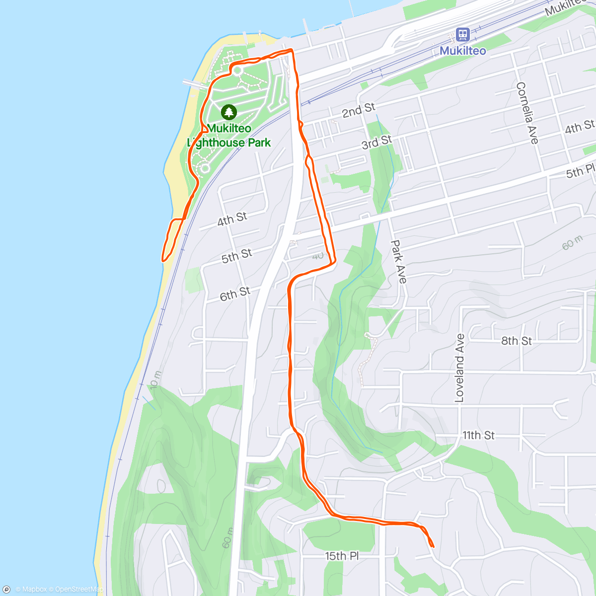 Map of the activity, Walk to the beach