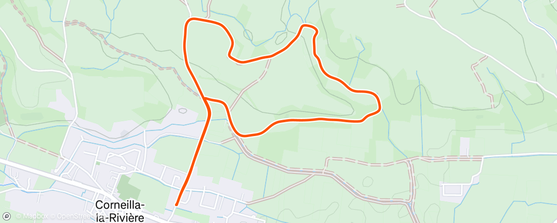 Map of the activity, Entraînement course Corneilla la rivière💪🏼