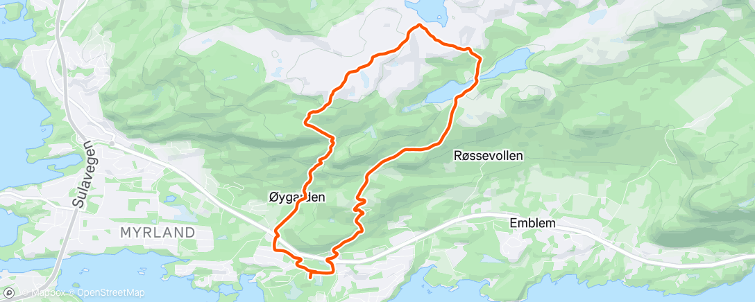 Map of the activity, Afternoon Trail Run
