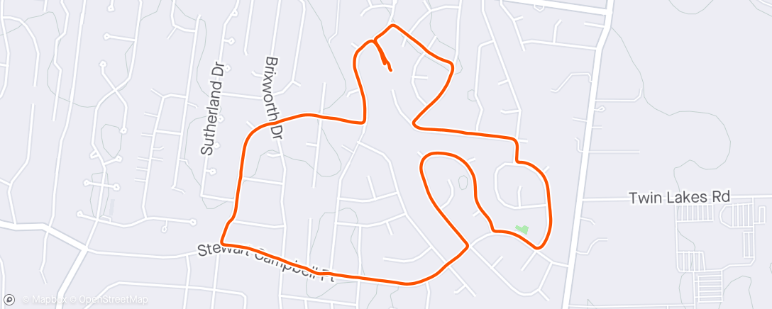 Map of the activity, Neighborhood 5k Loop