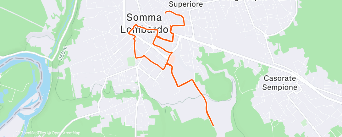 Map of the activity, Corsa dell'ora di pranzo