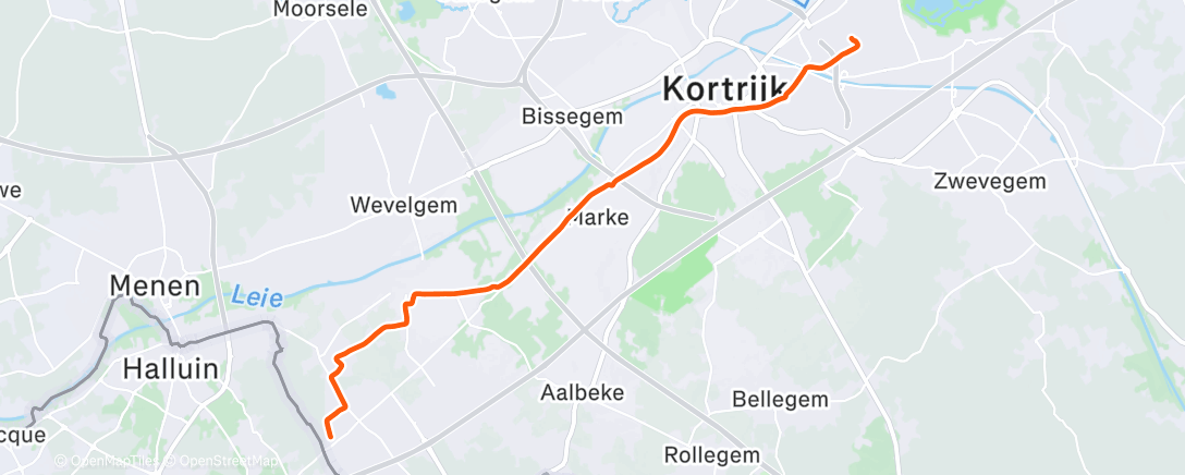 Map of the activity, Evening Ride