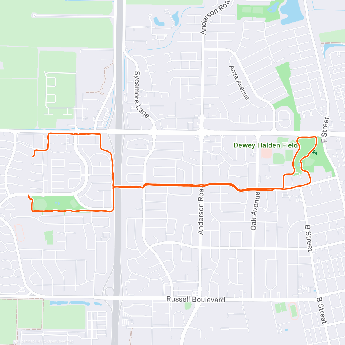 Map of the activity, Morning Run