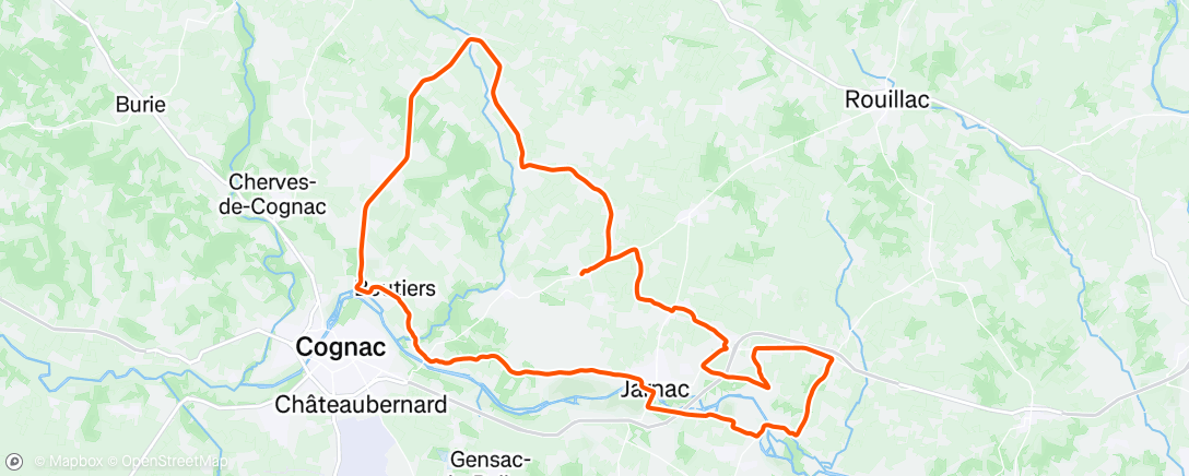 Map of the activity, Vélo dans l'après-midi