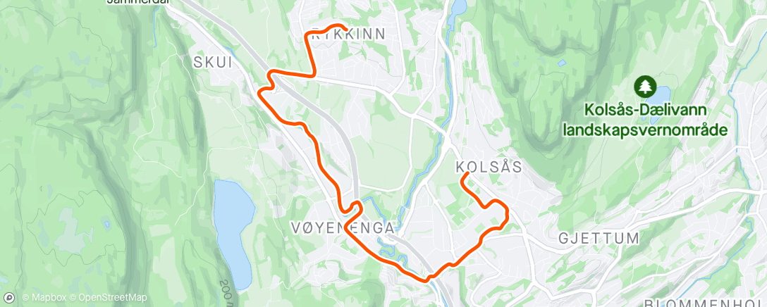 Map of the activity, Evening Run m/Bjørn for å kjøpe 🍦
