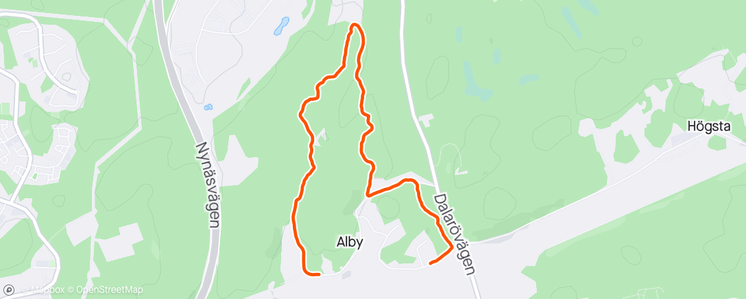 Map of the activity, Afternoon Trail Run