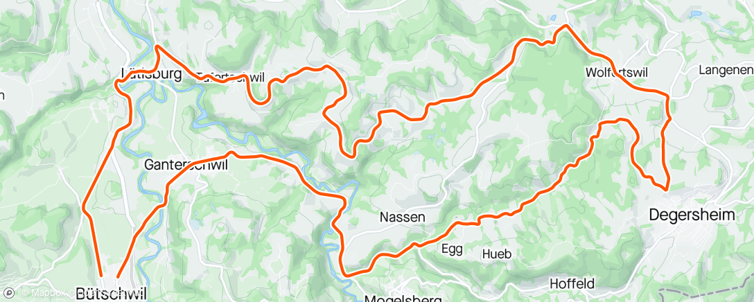 Map of the activity, Afternoon Ride