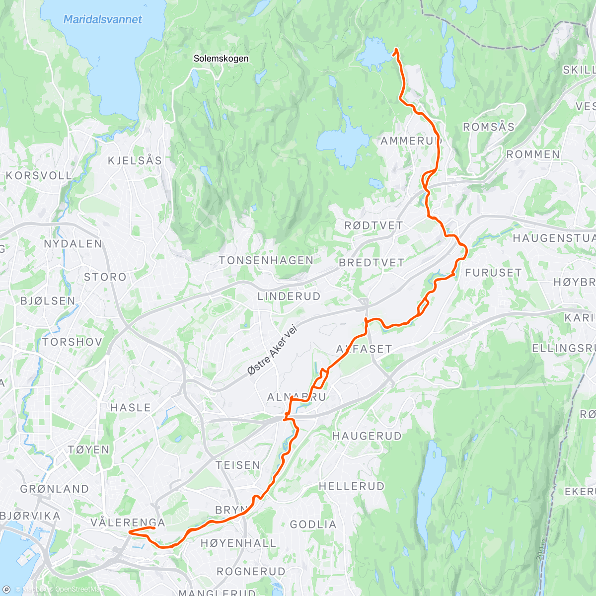 Map of the activity, Den årlige turen langs Norges vakreste elv